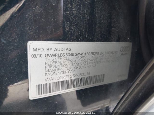 Photo 8 VIN: WAUDGAFL9BA053259 - AUDI S4 