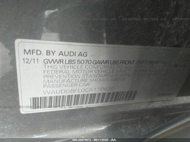 Photo 8 VIN: WAUDGBFL0CA110620 - AUDI S4 