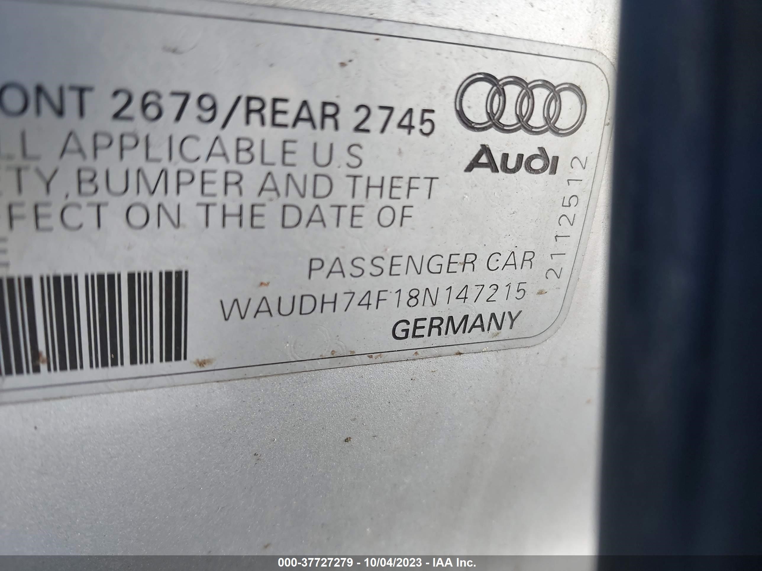 Photo 8 VIN: WAUDH74F18N147215 - AUDI A6 