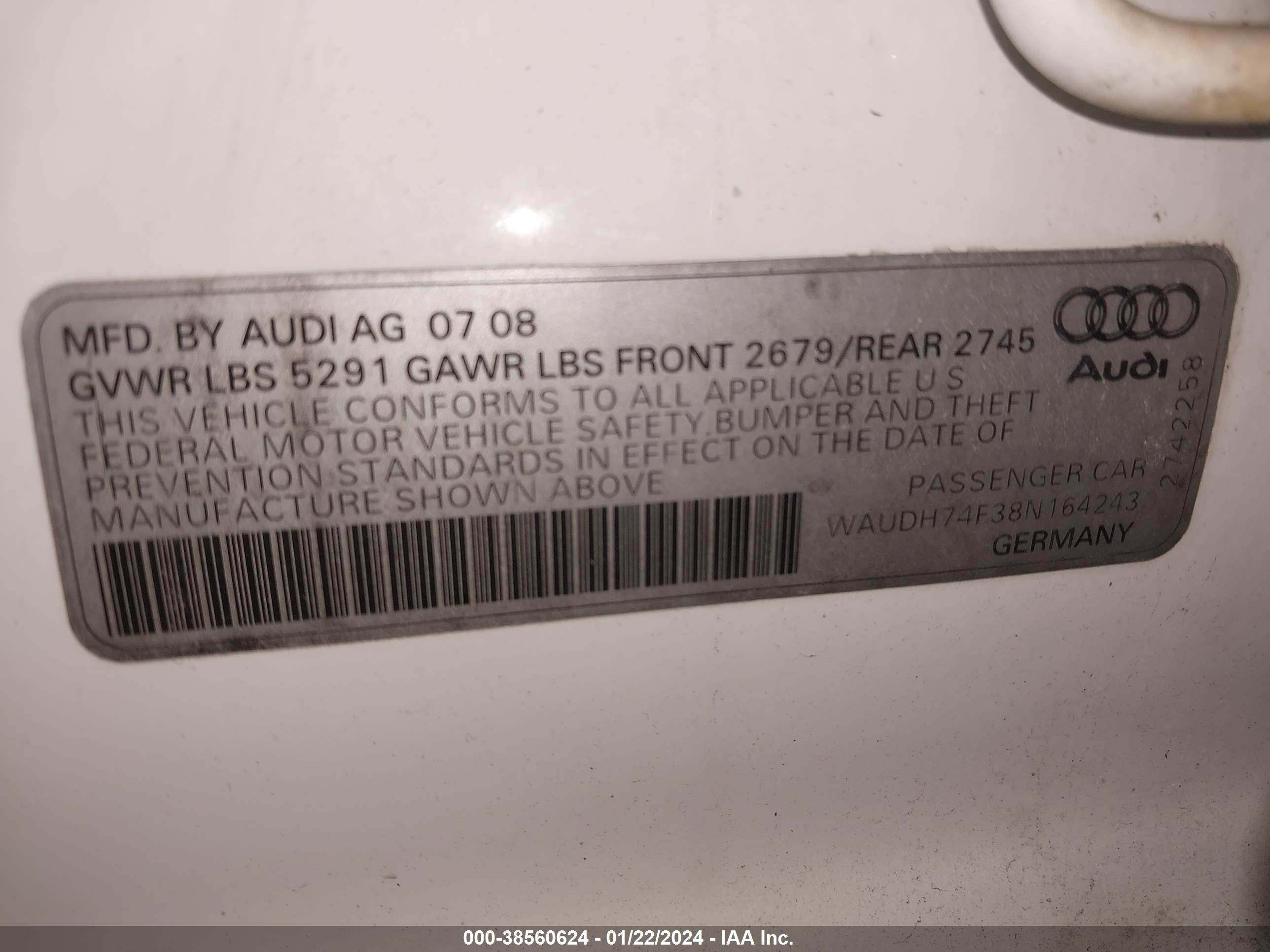 Photo 8 VIN: WAUDH74F38N164243 - AUDI A6 