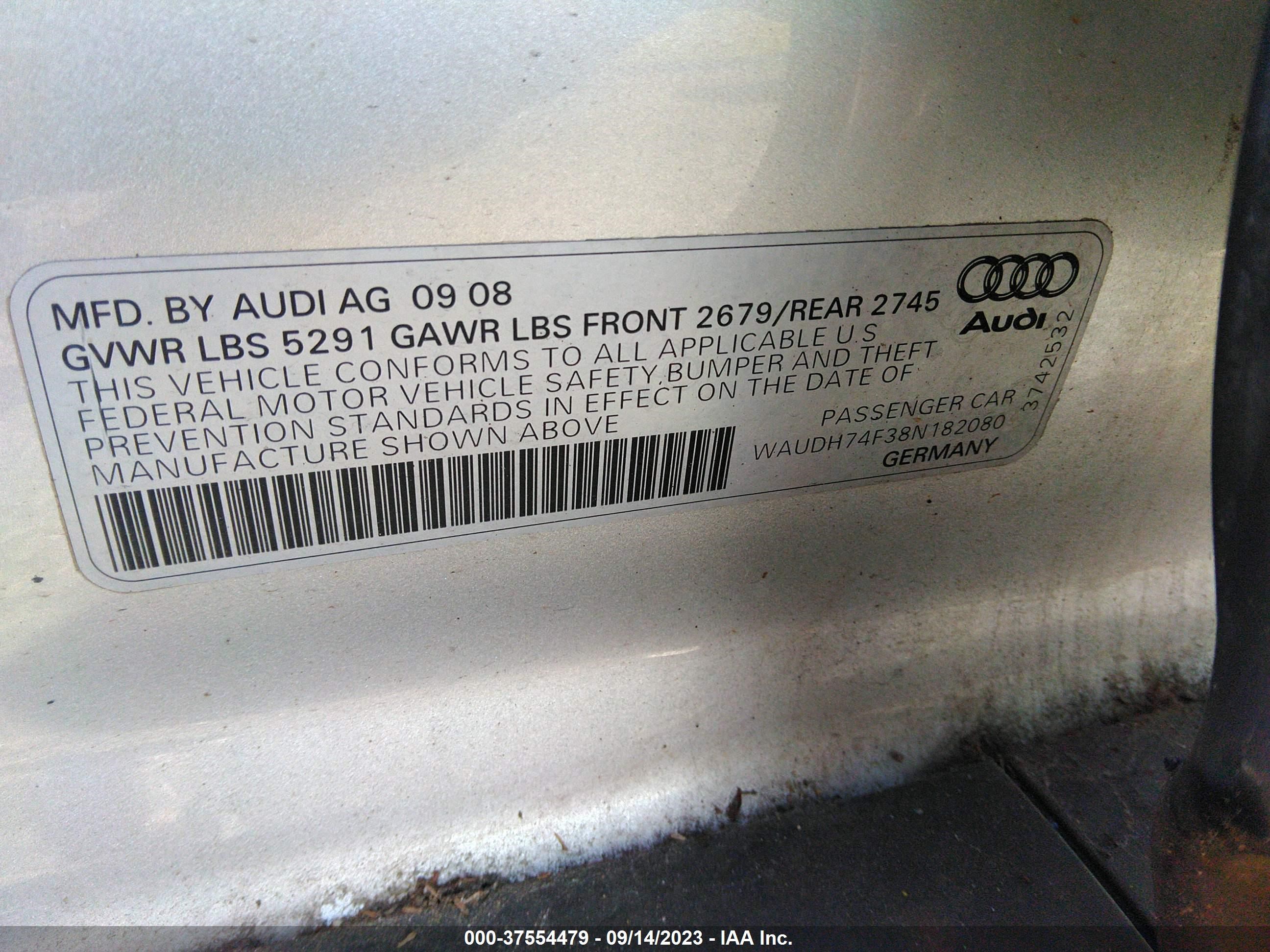 Photo 8 VIN: WAUDH74F38N182080 - AUDI A6 