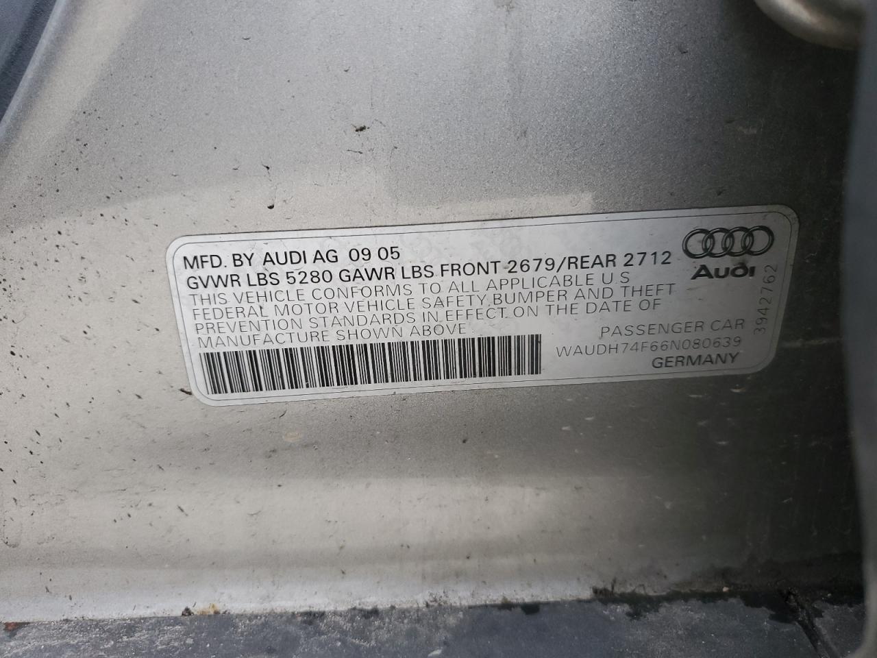 Photo 11 VIN: WAUDH74F66N080639 - AUDI A6 