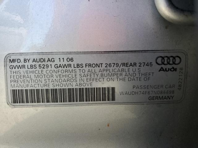 Photo 11 VIN: WAUDH74F67N086698 - AUDI A6 3.2 QUA 