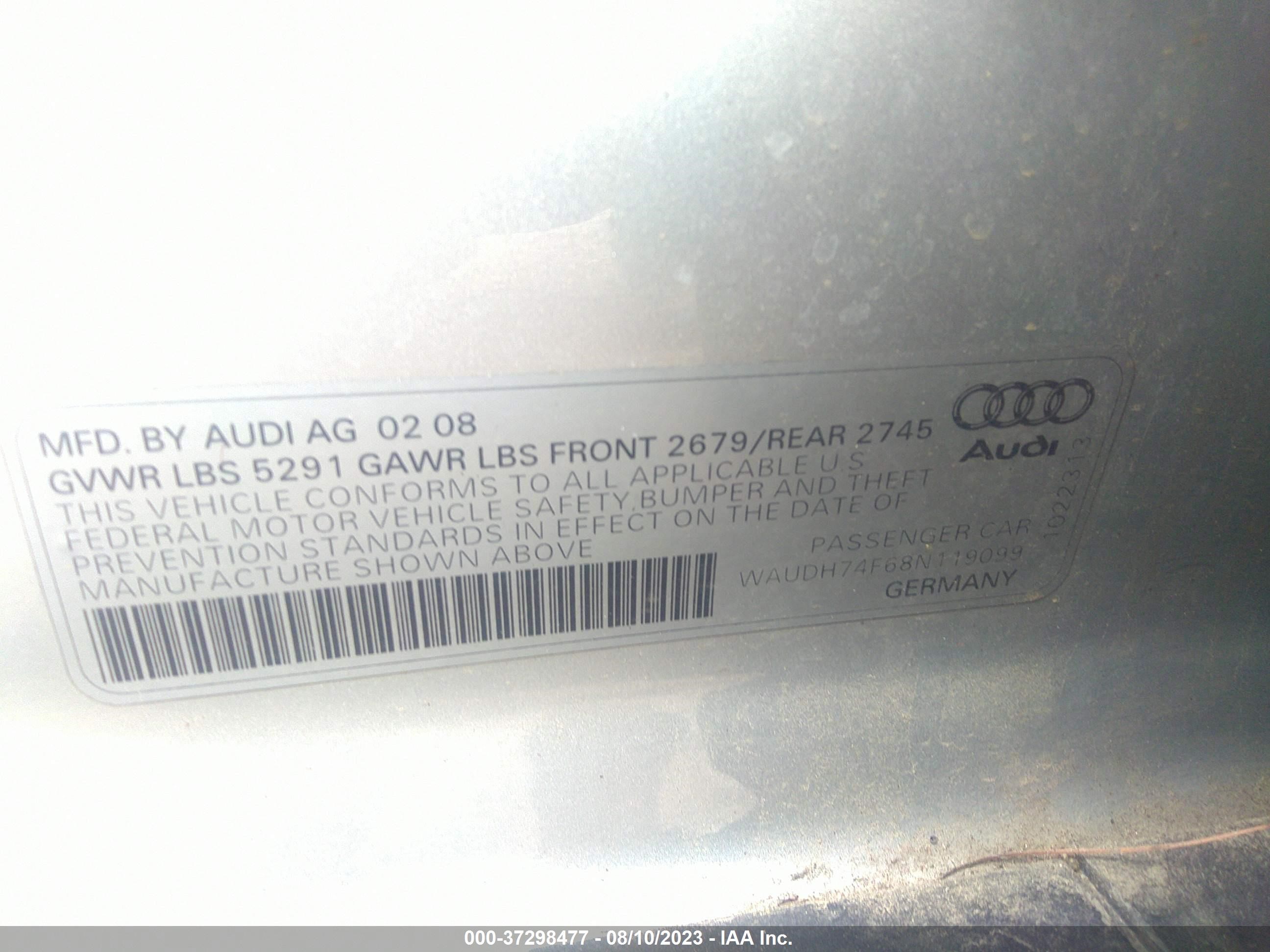 Photo 8 VIN: WAUDH74F68N119099 - AUDI A6 