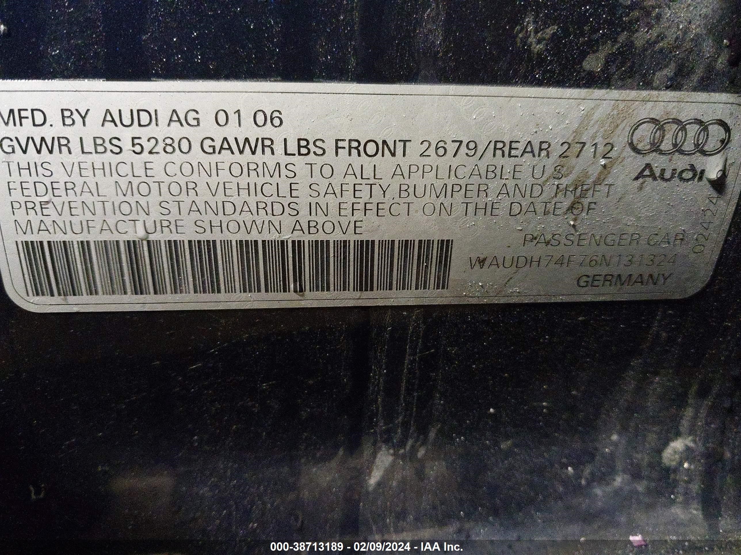 Photo 8 VIN: WAUDH74F76N131324 - AUDI A6 