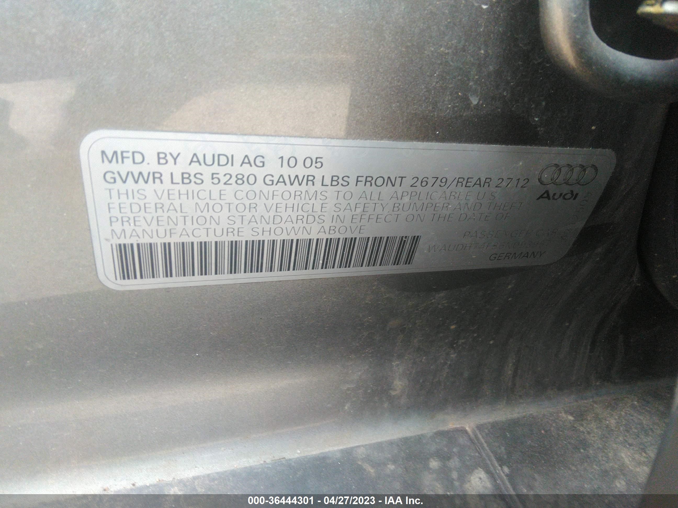 Photo 8 VIN: WAUDH74F86N093957 - AUDI A6 