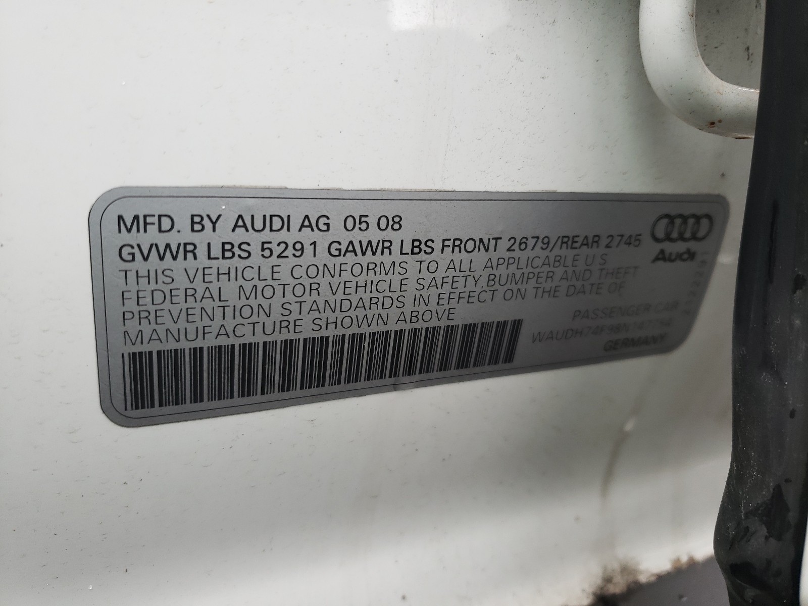 Photo 9 VIN: WAUDH74F98N147754 - AUDI A6 3.2 QUA 