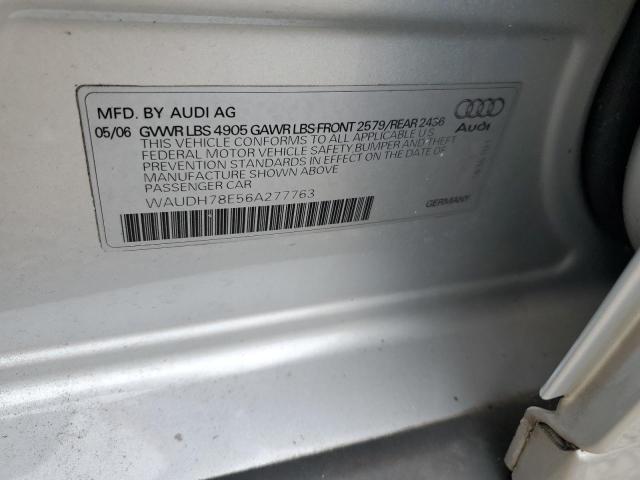 Photo 11 VIN: WAUDH78E56A277763 - AUDI A4 3.2 QUA 