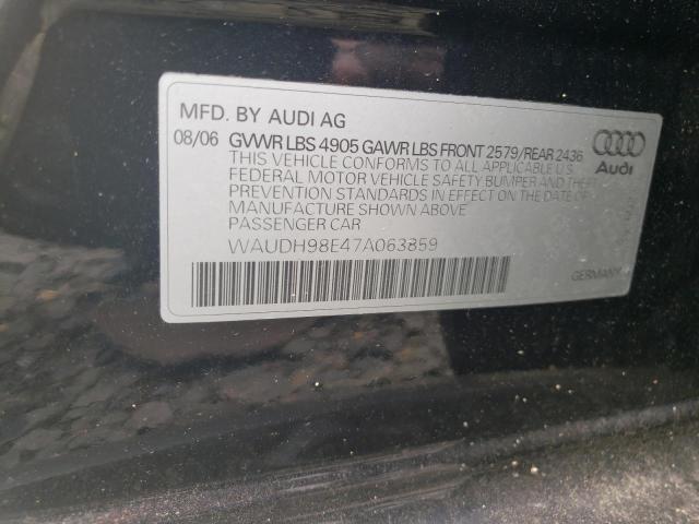 Photo 11 VIN: WAUDH98E47A063859 - AUDI A4 3.2 QUA 