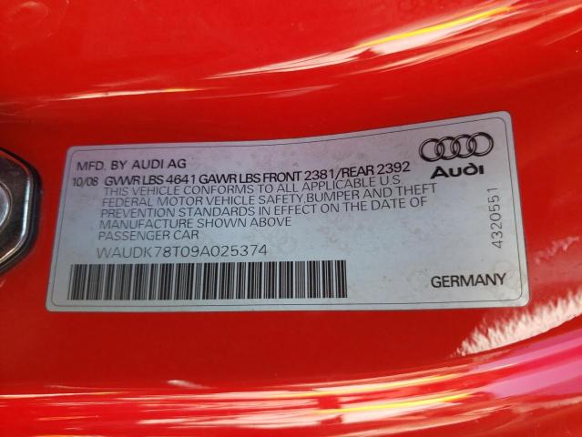 Photo 9 VIN: WAUDK78T09A025374 - AUDI A5 QUATTRO 