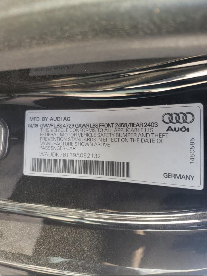 Photo 9 VIN: WAUDK78T19A052132 - AUDI A5 QUATTRO 