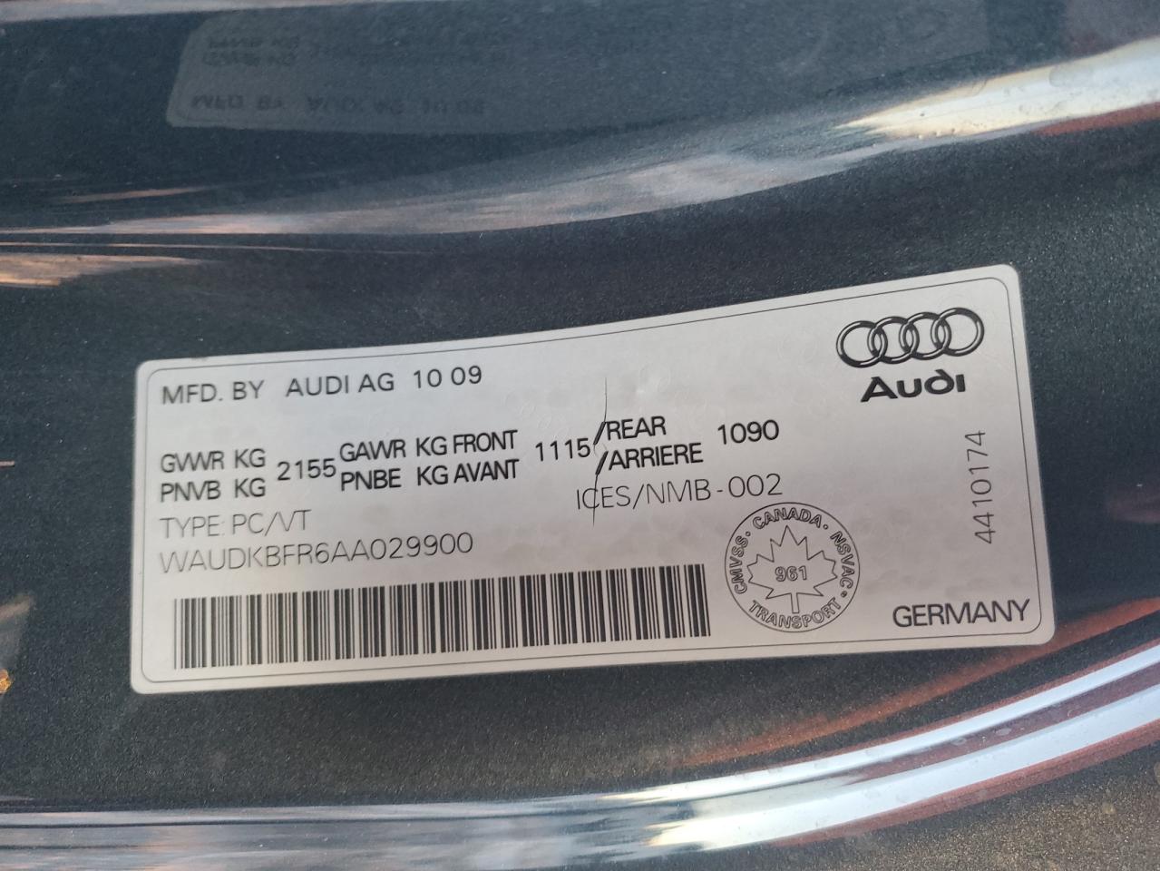 Photo 11 VIN: WAUDKBFR6AA029900 - AUDI A5 