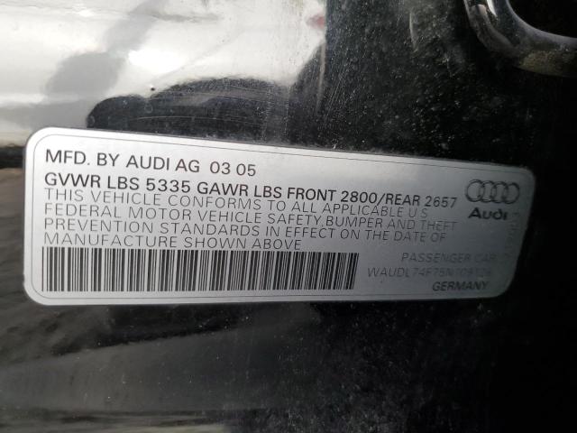 Photo 11 VIN: WAUDL74F75N109126 - AUDI A6 