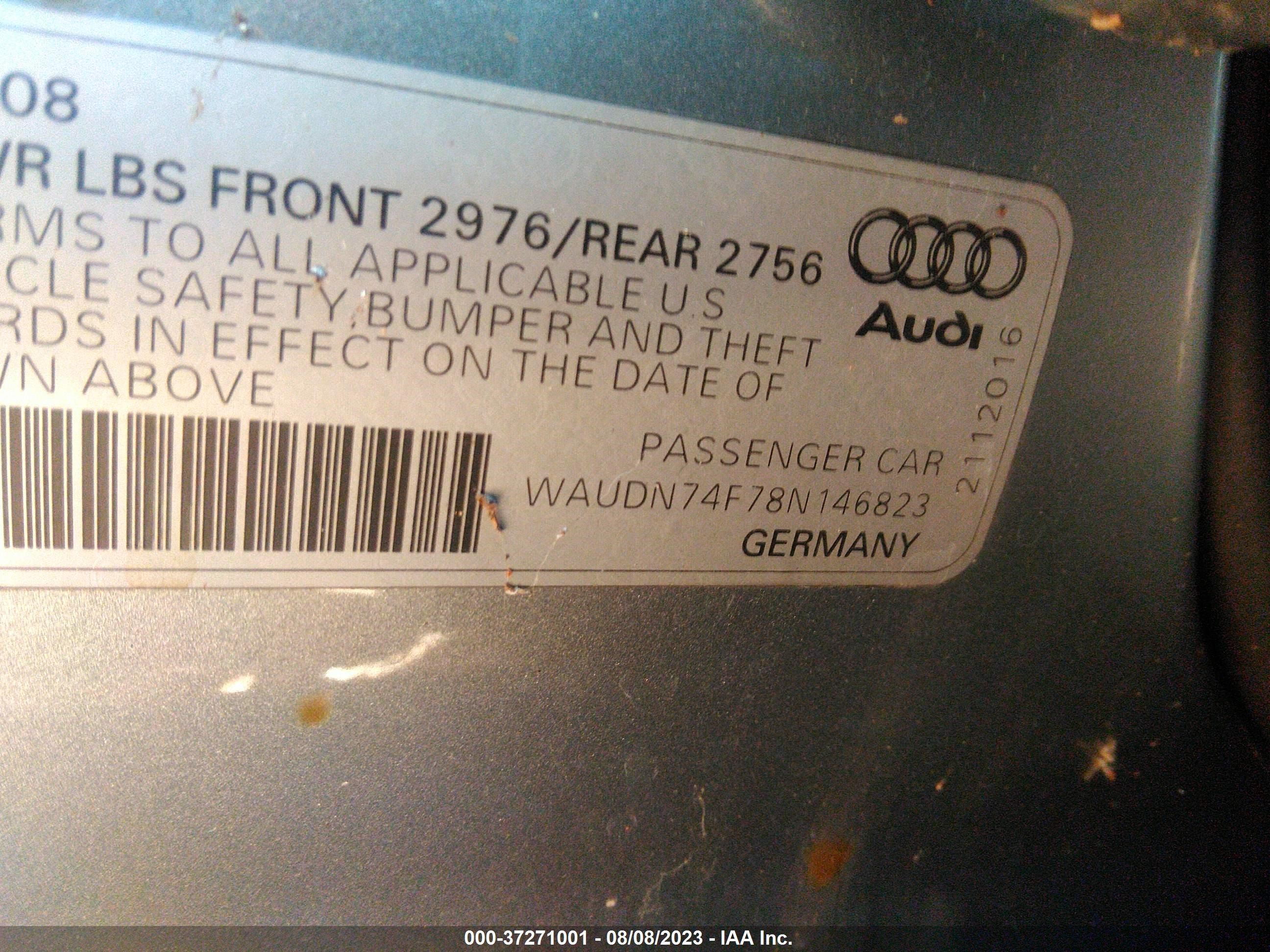 Photo 8 VIN: WAUDN74F78N146823 - AUDI S6 