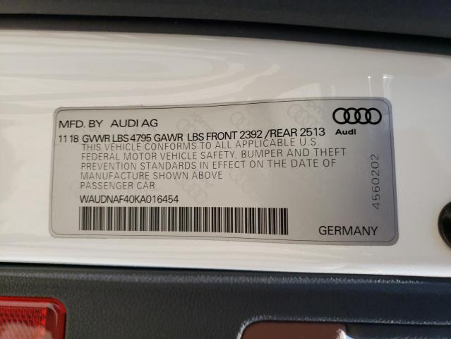 Photo 12 VIN: WAUDNAF40KA016454 - AUDI A4 