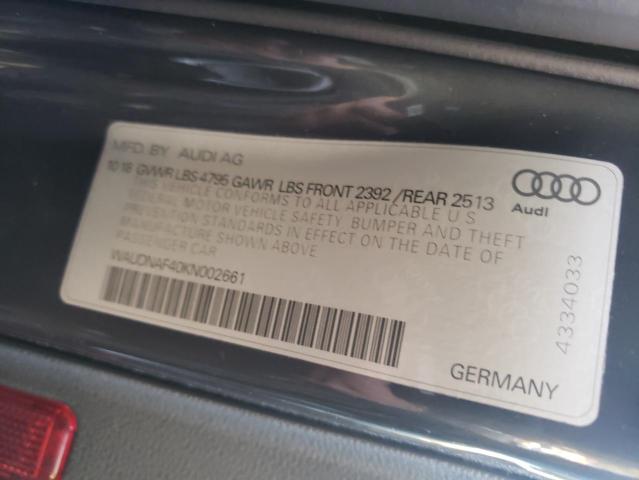 Photo 9 VIN: WAUDNAF40KN002661 - AUDI A4 PREMIUM 