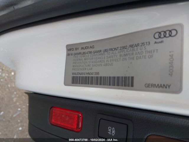 Photo 8 VIN: WAUDNAF41HN041395 - AUDI A4 