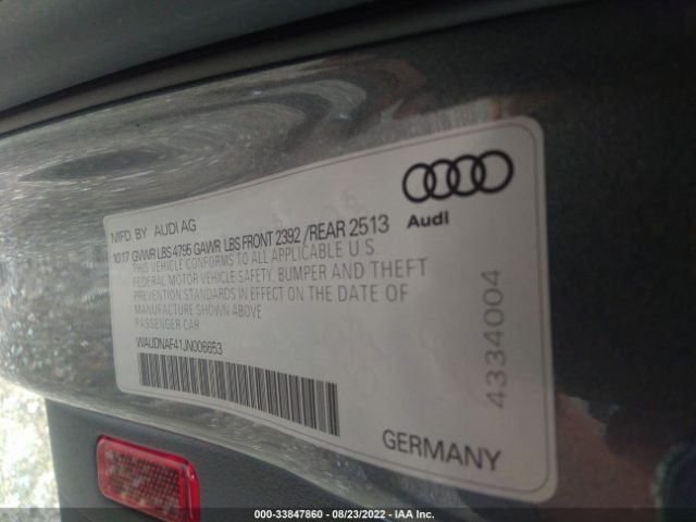 Photo 8 VIN: WAUDNAF41JN006653 - AUDI A4 