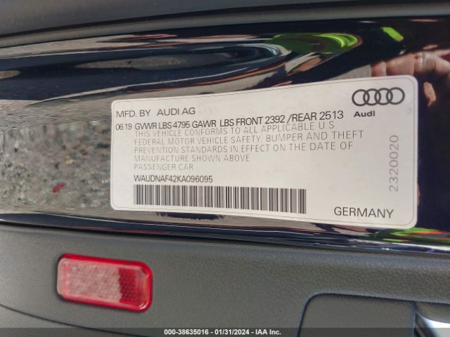 Photo 8 VIN: WAUDNAF42KA096095 - AUDI A4 