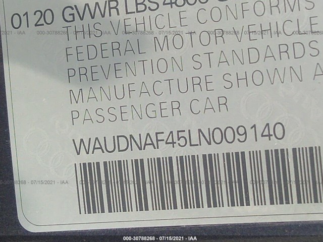 Photo 8 VIN: WAUDNAF45LN009140 - AUDI A4 