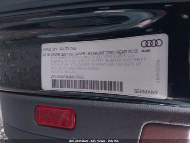 Photo 8 VIN: WAUDNAF46JN017633 - AUDI A4 