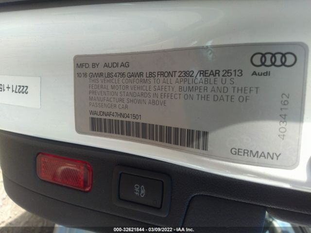 Photo 8 VIN: WAUDNAF47HN041501 - AUDI A4 