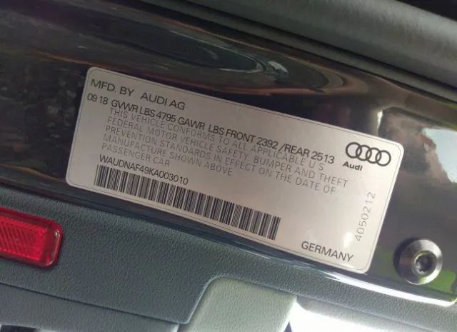 Photo 8 VIN: WAUDNAF49KA003010 - AUDI A4 