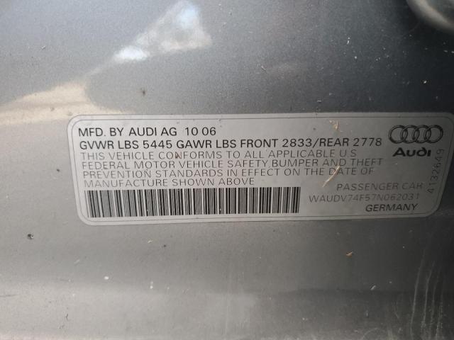 Photo 11 VIN: WAUDV74F57N062031 - AUDI A6 4.2 QUA 