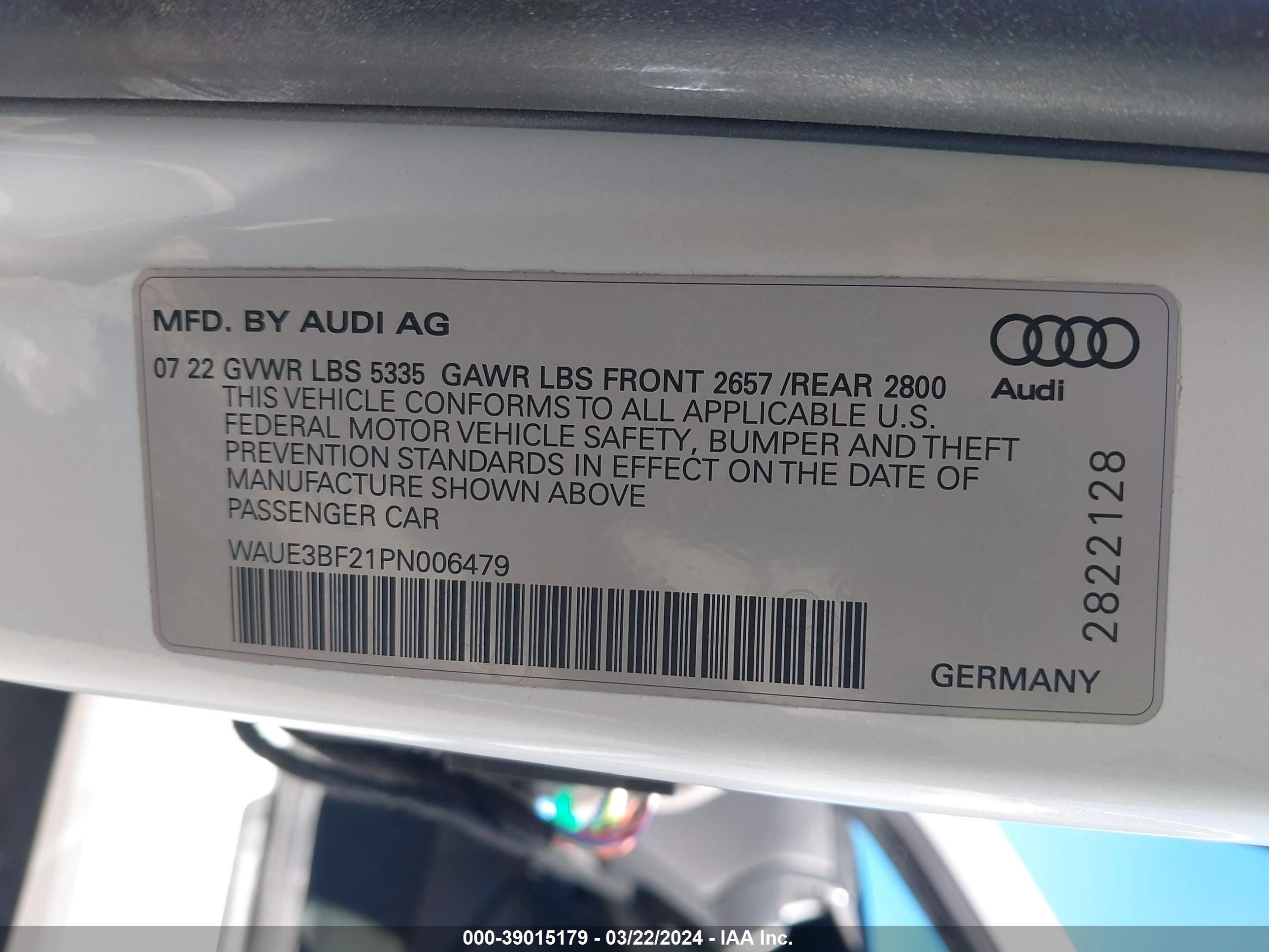 Photo 8 VIN: WAUE3BF21PN006479 - AUDI A6 