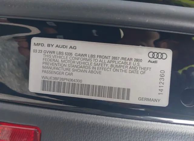 Photo 8 VIN: WAUE3BF26PN064300 - AUDI A6 SEDAN 