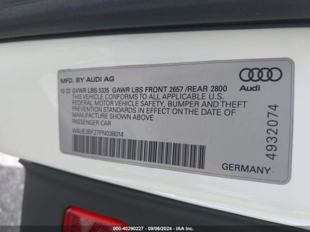 Photo 8 VIN: WAUE3BF27PN038014 - AUDI A6 