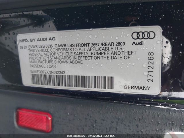 Photo 8 VIN: WAUE3BF2XNN012343 - AUDI A6 