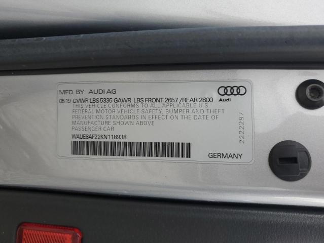 Photo 12 VIN: WAUE8AF22KN118938 - AUDI A6 PREMIUM 