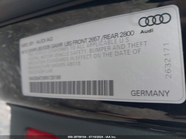 Photo 8 VIN: WAUE8AF29KN128186 - AUDI A6 