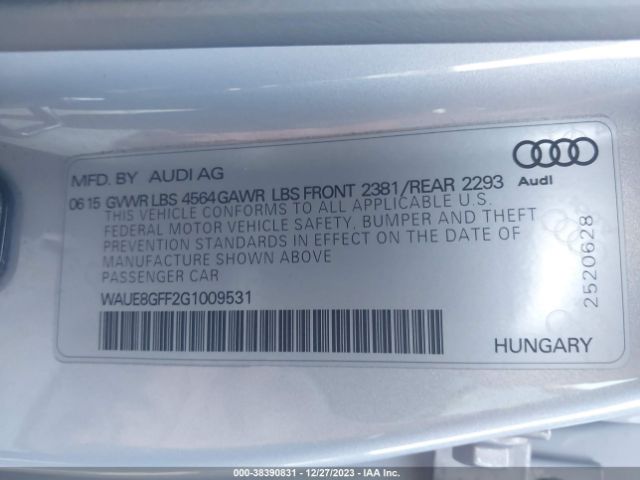 Photo 8 VIN: WAUE8GFF2G1009531 - AUDI A3 