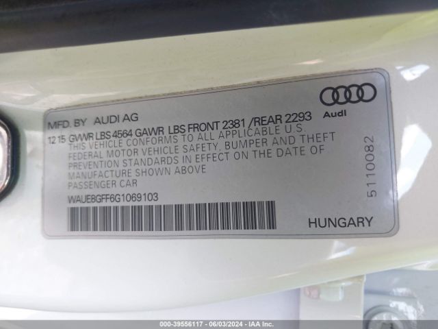 Photo 8 VIN: WAUE8GFF6G1069103 - AUDI A3 