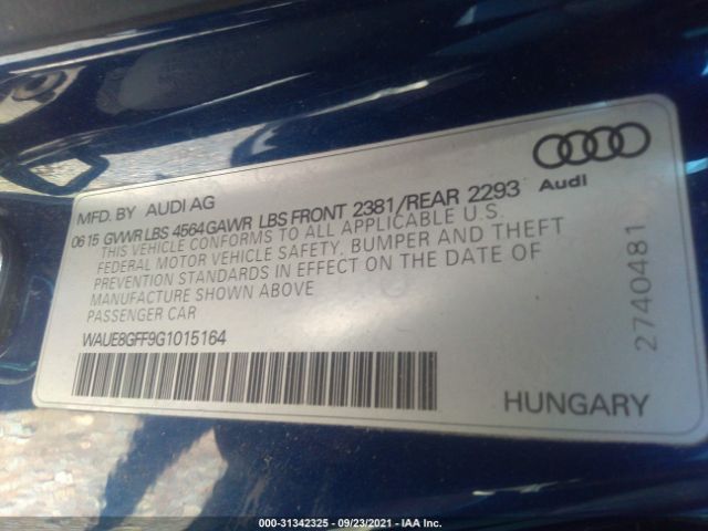 Photo 8 VIN: WAUE8GFF9G1015164 - AUDI A3 