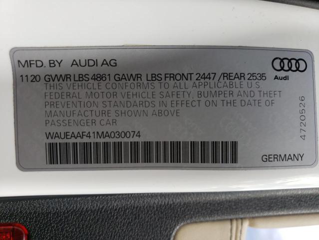 Photo 11 VIN: WAUEAAF41MA030074 - AUDI A4 PREMIUM 