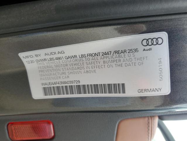 Photo 11 VIN: WAUEAAF43MA039729 - AUDI A4 