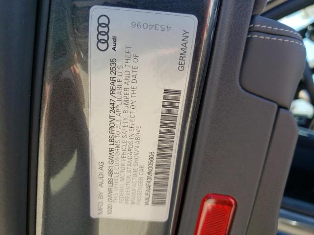 Photo 9 VIN: WAUEAAF43MN005606 - AUDI A4 PREMIUM 