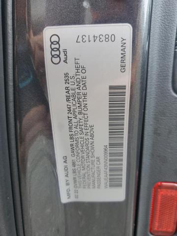 Photo 11 VIN: WAUEAAF43NN009964 - AUDI A4 PREMIUM 