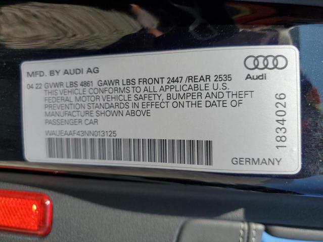 Photo 11 VIN: WAUEAAF43NN013125 - AUDI A4 