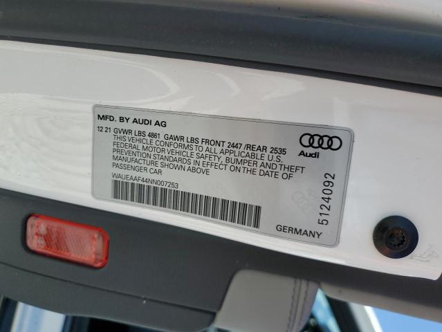 Photo 11 VIN: WAUEAAF44NN007253 - AUDI A4 PREMIUM 