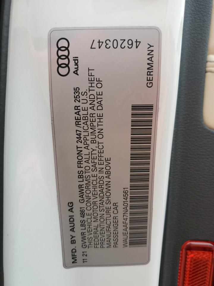 Photo 11 VIN: WAUEAAF47NA014561 - AUDI A4 