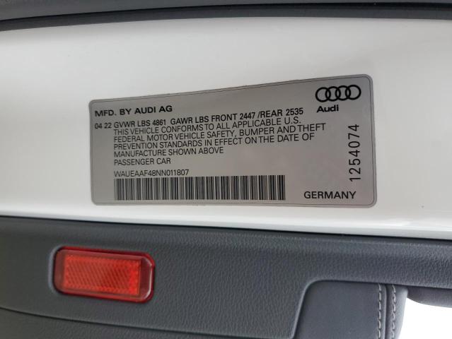 Photo 12 VIN: WAUEAAF48NN011807 - AUDI A4 PREMIUM 