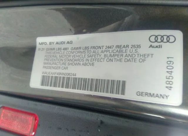 Photo 8 VIN: WAUEAAF49NN006244 - AUDI A4 