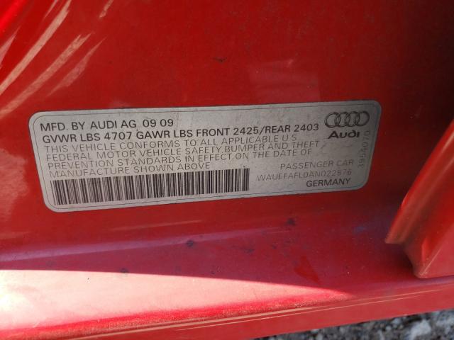 Photo 9 VIN: WAUEFAFL0AN022576 - AUDI A4 PREMIUM 