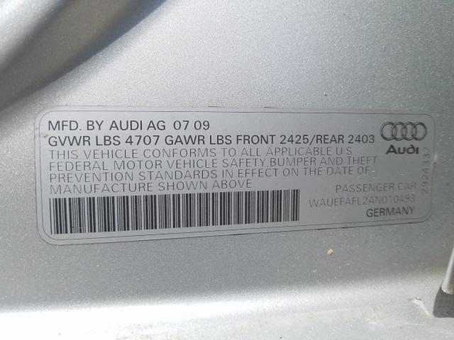 Photo 9 VIN: WAUEFAFL2AN010493 - AUDI A4 PREMIUM 