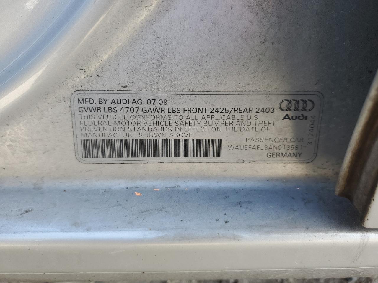 Photo 11 VIN: WAUEFAFL3AN013581 - AUDI A4 