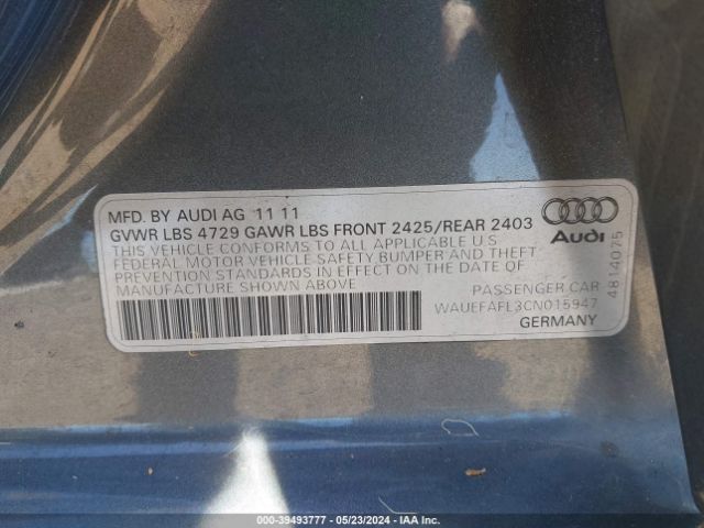 Photo 8 VIN: WAUEFAFL3CN015947 - AUDI A4 